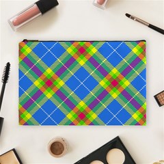 Clown Costume Plaid Striped Cosmetic Bag (large) by SpinnyChairDesigns