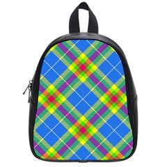 Clown Costume Plaid Striped School Bag (small) by SpinnyChairDesigns