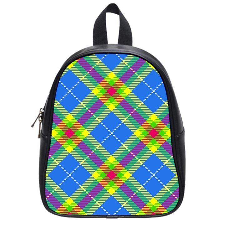 Clown Costume Plaid Striped School Bag (Small)