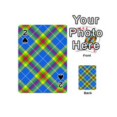 Clown Costume Plaid Striped Playing Cards 54 Designs (mini) by SpinnyChairDesigns