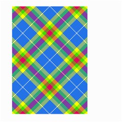 Clown Costume Plaid Striped Large Garden Flag (two Sides) by SpinnyChairDesigns