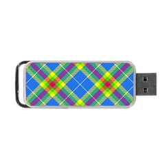 Clown Costume Plaid Striped Portable Usb Flash (one Side) by SpinnyChairDesigns