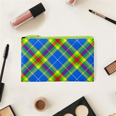 Clown Costume Plaid Striped Cosmetic Bag (xs) by SpinnyChairDesigns