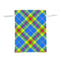 Clown Costume Plaid Striped Lightweight Drawstring Pouch (l) by SpinnyChairDesigns