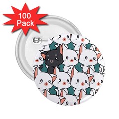 Seamless-cute-cat-pattern-vector 2 25  Buttons (100 Pack)  by Sobalvarro