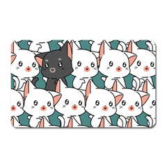 Seamless-cute-cat-pattern-vector Magnet (rectangular) by Sobalvarro