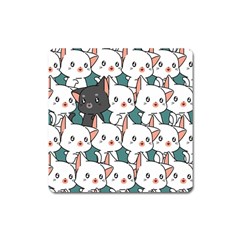 Seamless-cute-cat-pattern-vector Square Magnet by Sobalvarro