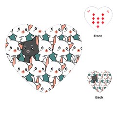 Seamless-cute-cat-pattern-vector Playing Cards Single Design (heart) by Sobalvarro