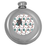 Seamless-cute-cat-pattern-vector Round Hip Flask (5 oz) Front