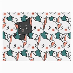 Seamless-cute-cat-pattern-vector Large Glasses Cloth (2 Sides) by Sobalvarro