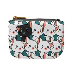 Seamless-cute-cat-pattern-vector Mini Coin Purse by Sobalvarro