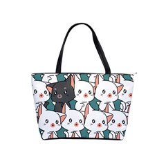 Seamless-cute-cat-pattern-vector Classic Shoulder Handbag by Sobalvarro