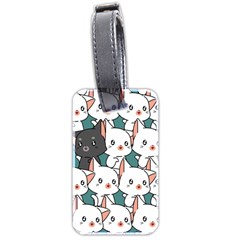 Seamless-cute-cat-pattern-vector Luggage Tag (two Sides) by Sobalvarro