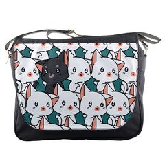 Seamless-cute-cat-pattern-vector Messenger Bag by Sobalvarro