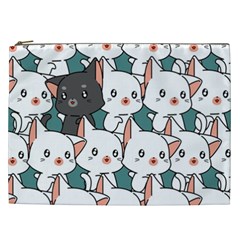 Seamless-cute-cat-pattern-vector Cosmetic Bag (xxl) by Sobalvarro