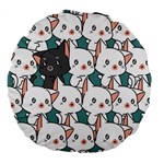 Seamless-cute-cat-pattern-vector Large 18  Premium Flano Round Cushions Back