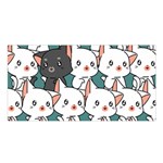 Seamless-cute-cat-pattern-vector Satin Shawl Front