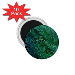 Emerald Green Blue Marbled Color 1 75  Magnets (10 Pack)  by SpinnyChairDesigns