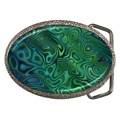 Emerald Green Blue Marbled Color Belt Buckles by SpinnyChairDesigns