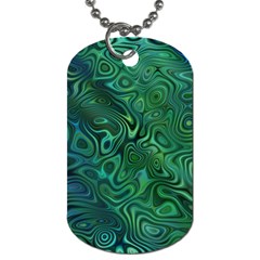 Emerald Green Blue Marbled Color Dog Tag (two Sides) by SpinnyChairDesigns