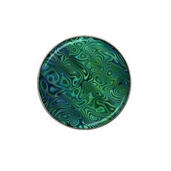 Emerald Green Blue Marbled Color Hat Clip Ball Marker (4 Pack) by SpinnyChairDesigns