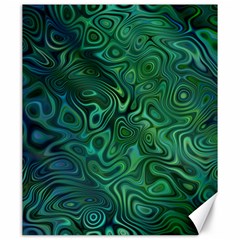 Emerald Green Blue Marbled Color Canvas 20  X 24  by SpinnyChairDesigns