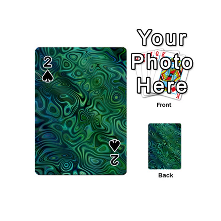 Emerald Green Blue Marbled Color Playing Cards 54 Designs (Mini)