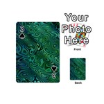 Emerald Green Blue Marbled Color Playing Cards 54 Designs (Mini) Front - Spade3