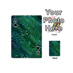 Emerald Green Blue Marbled Color Playing Cards 54 Designs (Mini) Front - SpadeA