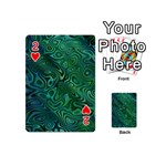 Emerald Green Blue Marbled Color Playing Cards 54 Designs (Mini) Front - Heart2