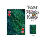 Emerald Green Blue Marbled Color Playing Cards 54 Designs (Mini) Front - Heart10