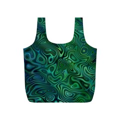 Emerald Green Blue Marbled Color Full Print Recycle Bag (s) by SpinnyChairDesigns