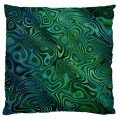 Emerald Green Blue Marbled Color Standard Flano Cushion Case (two Sides) by SpinnyChairDesigns