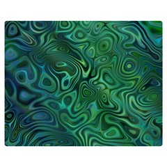 Emerald Green Blue Marbled Color Double Sided Flano Blanket (medium)  by SpinnyChairDesigns