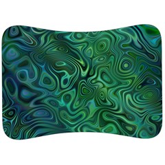 Emerald Green Blue Marbled Color Velour Seat Head Rest Cushion by SpinnyChairDesigns