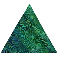 Emerald Green Blue Marbled Color Wooden Puzzle Triangle by SpinnyChairDesigns