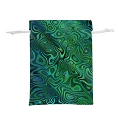 Emerald Green Blue Marbled Color Lightweight Drawstring Pouch (l) by SpinnyChairDesigns