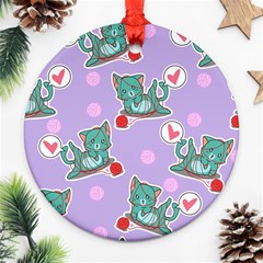 Playing Cats Ornament (round) by Sobalvarro