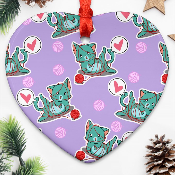 Playing cats Ornament (Heart)