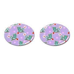 Playing Cats Cufflinks (oval) by Sobalvarro