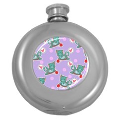 Playing Cats Round Hip Flask (5 Oz) by Sobalvarro