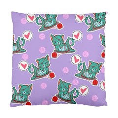 Playing Cats Standard Cushion Case (two Sides) by Sobalvarro