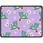 Playing cats Fleece Blanket (Large)  80 x60  Blanket Front