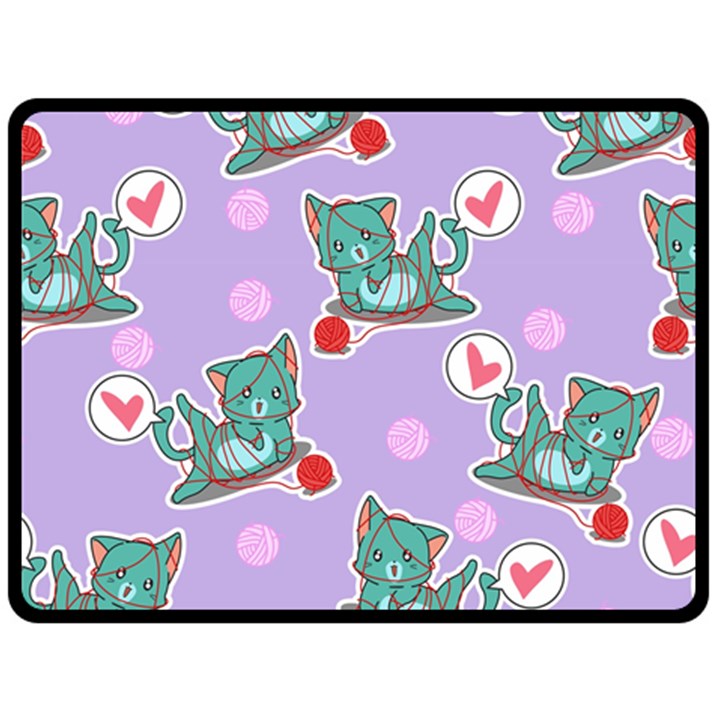 Playing cats Fleece Blanket (Large) 