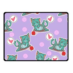 Playing Cats Fleece Blanket (small) by Sobalvarro