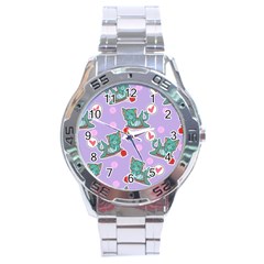 Playing Cats Stainless Steel Analogue Watch by Sobalvarro