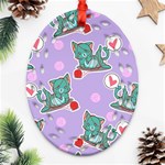 Playing cats Ornament (Oval Filigree) Front