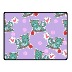 Playing Cats Double Sided Fleece Blanket (small)  by Sobalvarro