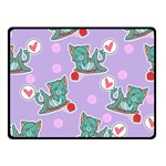 Playing cats Double Sided Fleece Blanket (Small)  45 x34  Blanket Front