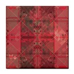 Indian Red Color Geometric Diamonds Tile Coaster Front